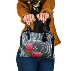 Personalised Tasmanian Devil Australia Shoulder Handbag Waratah Indigenous Art - Aussie Hoodie