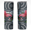 Personalised Tasmanian Devil Australia Skinny Tumbler Waratah Indigenous Art - Aussie Hoodie