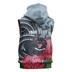 Personalised Tasmanian Devil Australia Sleeveless Zip Hoodie Waratah Indigenous Art LT14