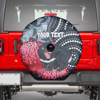 Personalised Tasmanian Devil Australia Spare Tire Cover Waratah Indigenous Art - Aussie Hoodie