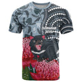 Personalised Tasmanian Devil Australia T Shirt Waratah Indigenous Art - Aussie Hoodie
