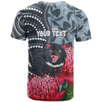 Personalised Tasmanian Devil Australia T Shirt Waratah Indigenous Art - Aussie Hoodie