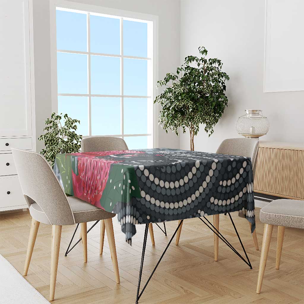 Personalised Tasmanian Devil Australia Tablecloth Waratah Indigenous Art - Aussie Hoodie