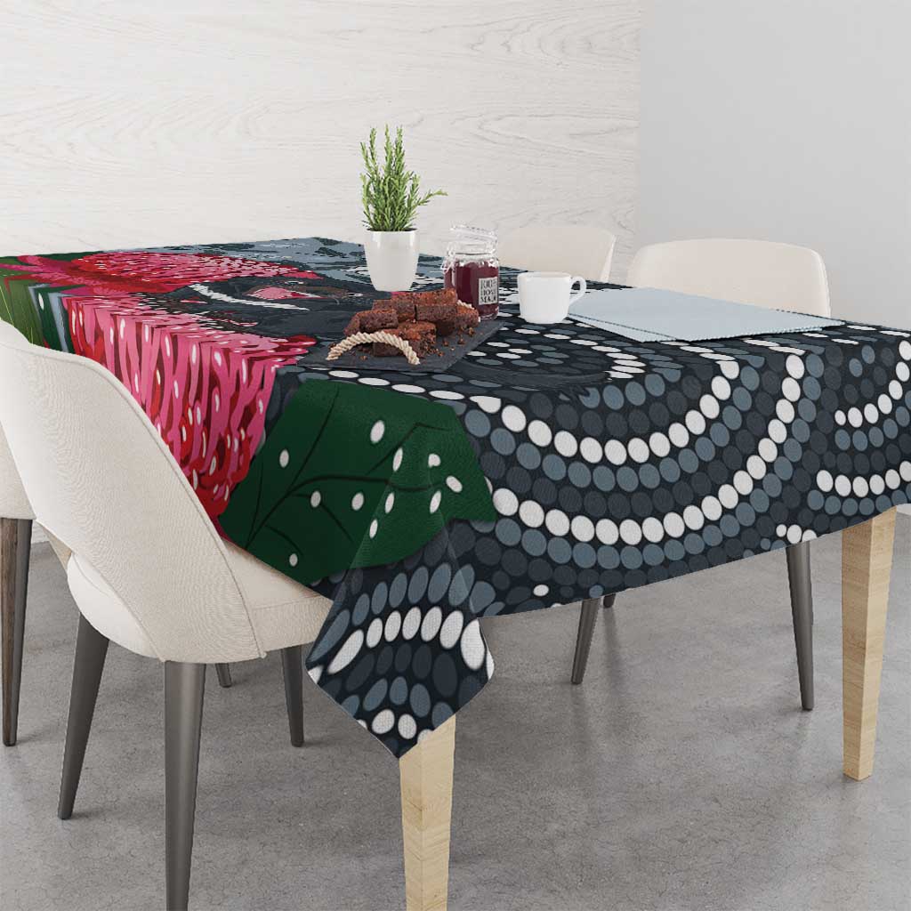 Personalised Tasmanian Devil Australia Tablecloth Waratah Indigenous Art - Aussie Hoodie