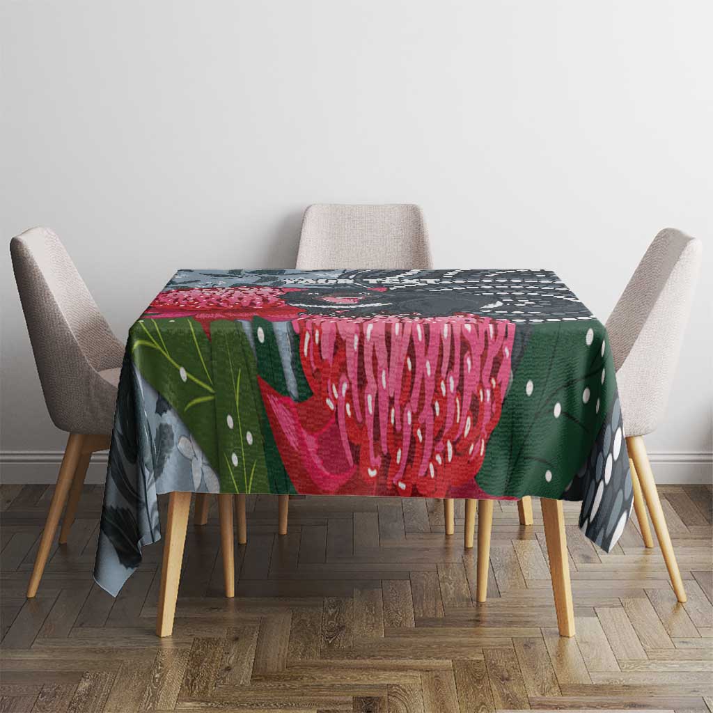 Personalised Tasmanian Devil Australia Tablecloth Waratah Indigenous Art - Aussie Hoodie