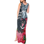 Personalised Tasmanian Devil Australia Tank Maxi Dress Waratah Indigenous Art - Aussie Hoodie