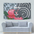 Personalised Tasmanian Devil Australia Tapestry Waratah Indigenous Art - Aussie Hoodie