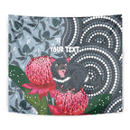 Personalised Tasmanian Devil Australia Tapestry Waratah Indigenous Art - Aussie Hoodie