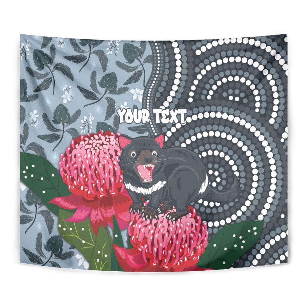 Personalised Tasmanian Devil Australia Tapestry Waratah Indigenous Art - Aussie Hoodie
