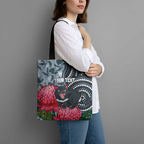 Personalised Tasmanian Devil Australia Tote Bag Waratah Indigenous Art - Aussie Hoodie