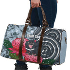 Personalised Tasmanian Devil Australia Travel Bag Waratah Indigenous Art - Aussie Hoodie