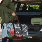 Personalised Tasmanian Devil Australia Travel Bag Waratah Indigenous Art - Aussie Hoodie