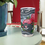 Personalised Tasmanian Devil Australia Tumbler Cup Waratah Indigenous Art - Aussie Hoodie