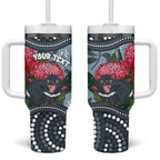 Personalised Tasmanian Devil Australia Tumbler With Handle Waratah Indigenous Art - Aussie Hoodie