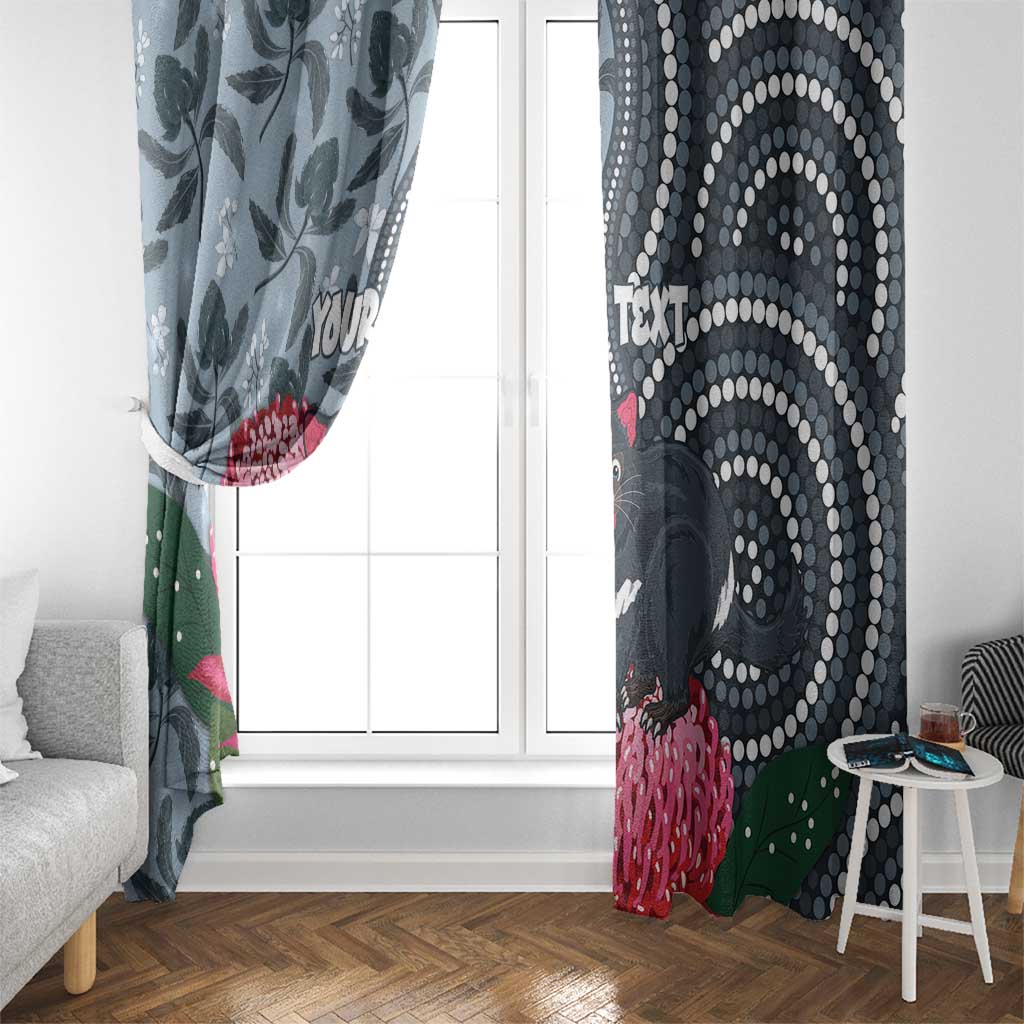 Personalised Tasmanian Devil Australia Window Curtain Waratah Indigenous Art - Aussie Hoodie