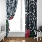Personalised Tasmanian Devil Australia Window Curtain Waratah Indigenous Art - Aussie Hoodie