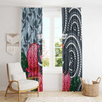 Personalised Tasmanian Devil Australia Window Curtain Waratah Indigenous Art - Aussie Hoodie