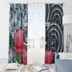 Personalised Tasmanian Devil Australia Window Curtain Waratah Indigenous Art - Aussie Hoodie