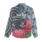 Personalised Tasmanian Devil Australia Women Casual Shirt Waratah Indigenous Art - Aussie Hoodie