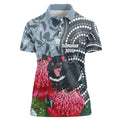 Personalised Tasmanian Devil Australia Women Polo Shirt Waratah Indigenous Art - Aussie Hoodie