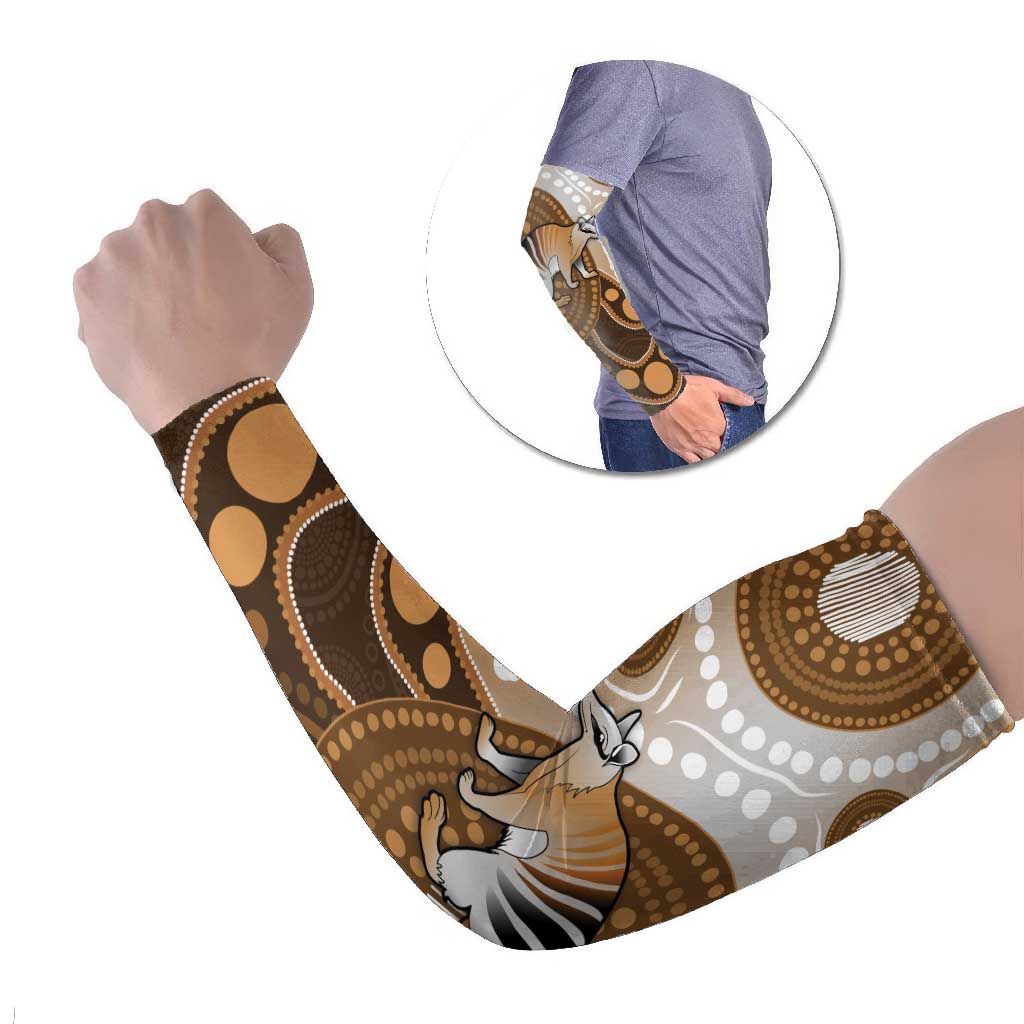 Numbat Australia Arm Sleeves Myrmecobius Fasciatus Indigenous Art - Aussie Hoodie