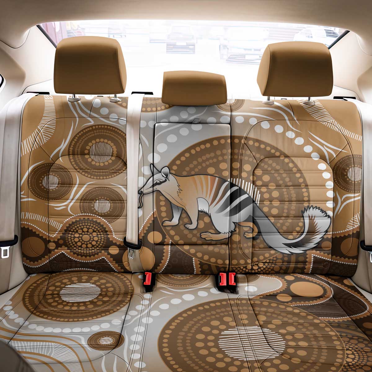 Numbat Australia Back Car Seat Cover Myrmecobius Fasciatus Indigenous Art - Aussie Hoodie