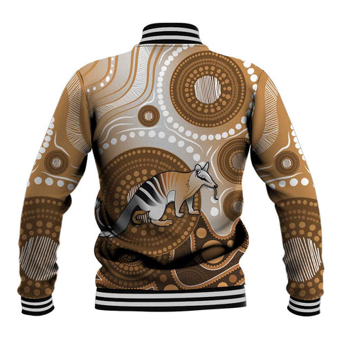 Numbat Australia Baseball Jacket Myrmecobius Fasciatus Indigenous Art - Aussie Hoodie