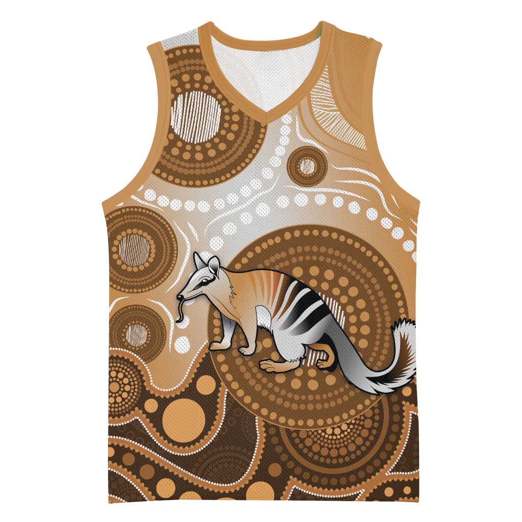 Numbat Australia Basketball Jersey Myrmecobius Fasciatus Indigenous Art - Aussie Hoodie