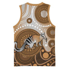 Numbat Australia Basketball Jersey Myrmecobius Fasciatus Indigenous Art - Aussie Hoodie