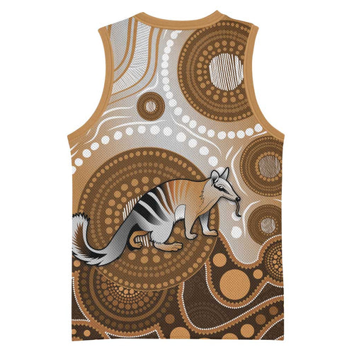 Numbat Australia Basketball Jersey Myrmecobius Fasciatus Indigenous Art - Aussie Hoodie