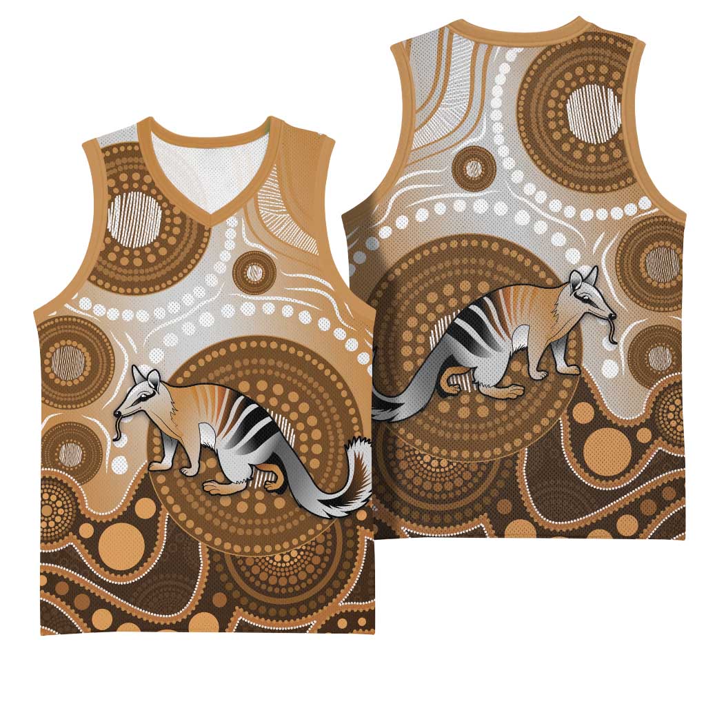 Numbat Australia Basketball Jersey Myrmecobius Fasciatus Indigenous Art - Aussie Hoodie
