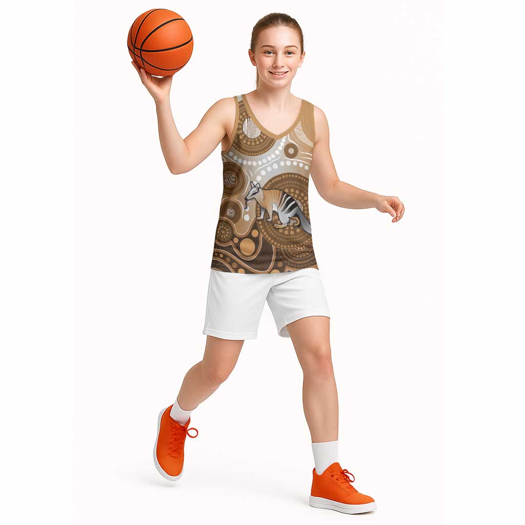 Numbat Australia Basketball Jersey Myrmecobius Fasciatus Indigenous Art - Aussie Hoodie