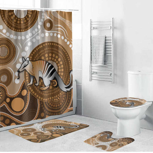 Numbat Australia Bathroom Set Myrmecobius Fasciatus Indigenous Art - Aussie Hoodie