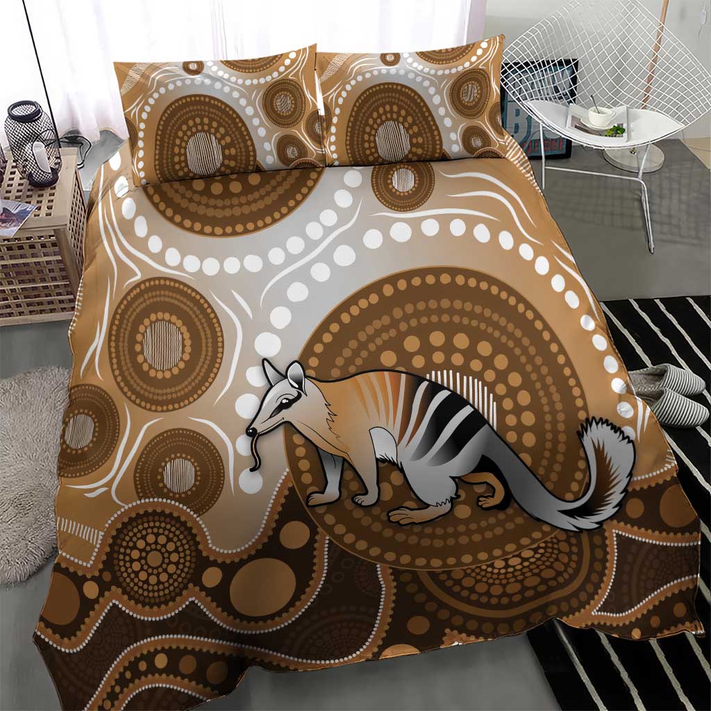 Numbat Australia Bedding Set Myrmecobius Fasciatus Indigenous Art - Aussie Hoodie