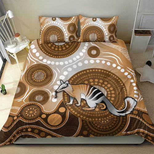 Numbat Australia Bedding Set Myrmecobius Fasciatus Indigenous Art - Aussie Hoodie