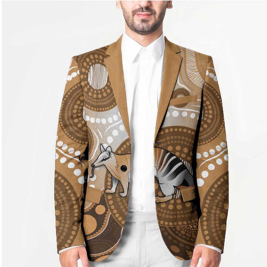 Numbat Australia Blazer Myrmecobius Fasciatus Indigenous Art - Aussie Hoodie