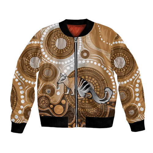Numbat Australia Bomber Jacket Myrmecobius Fasciatus Indigenous Art - Aussie Hoodie