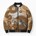 Numbat Australia Bomber Puffer Jacket Myrmecobius Fasciatus Indigenous Art - Aussie Hoodie