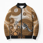 Numbat Australia Bomber Puffer Jacket Myrmecobius Fasciatus Indigenous Art - Aussie Hoodie