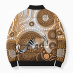 Numbat Australia Bomber Puffer Jacket Myrmecobius Fasciatus Indigenous Art - Aussie Hoodie