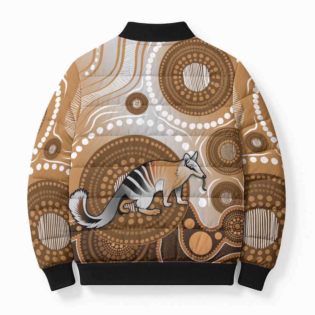 Numbat Australia Bomber Puffer Jacket Myrmecobius Fasciatus Indigenous Art - Aussie Hoodie