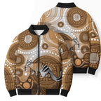Numbat Australia Bomber Puffer Jacket Myrmecobius Fasciatus Indigenous Art - Aussie Hoodie