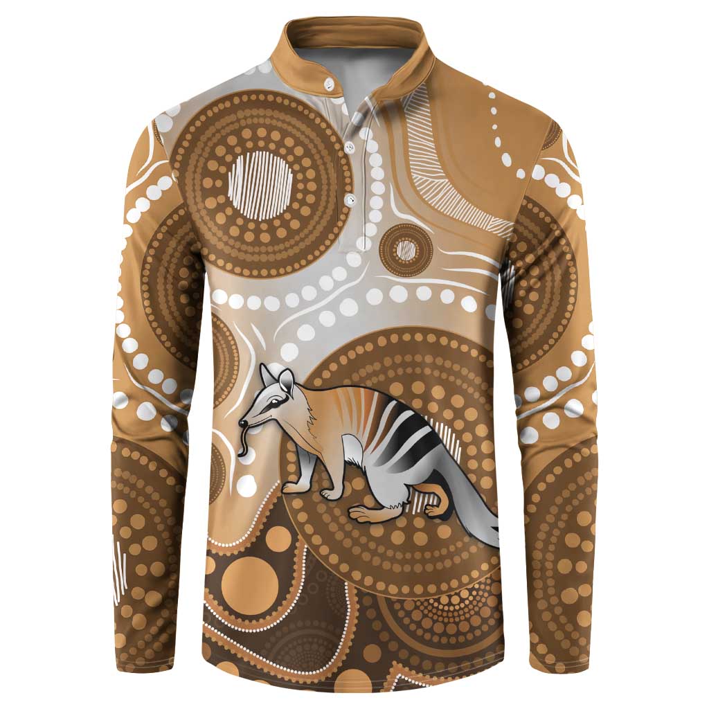 Numbat Australia Button Sweatshirt Myrmecobius Fasciatus Indigenous Art - Aussie Hoodie