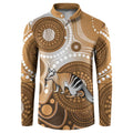 Numbat Australia Button Sweatshirt Myrmecobius Fasciatus Indigenous Art - Aussie Hoodie