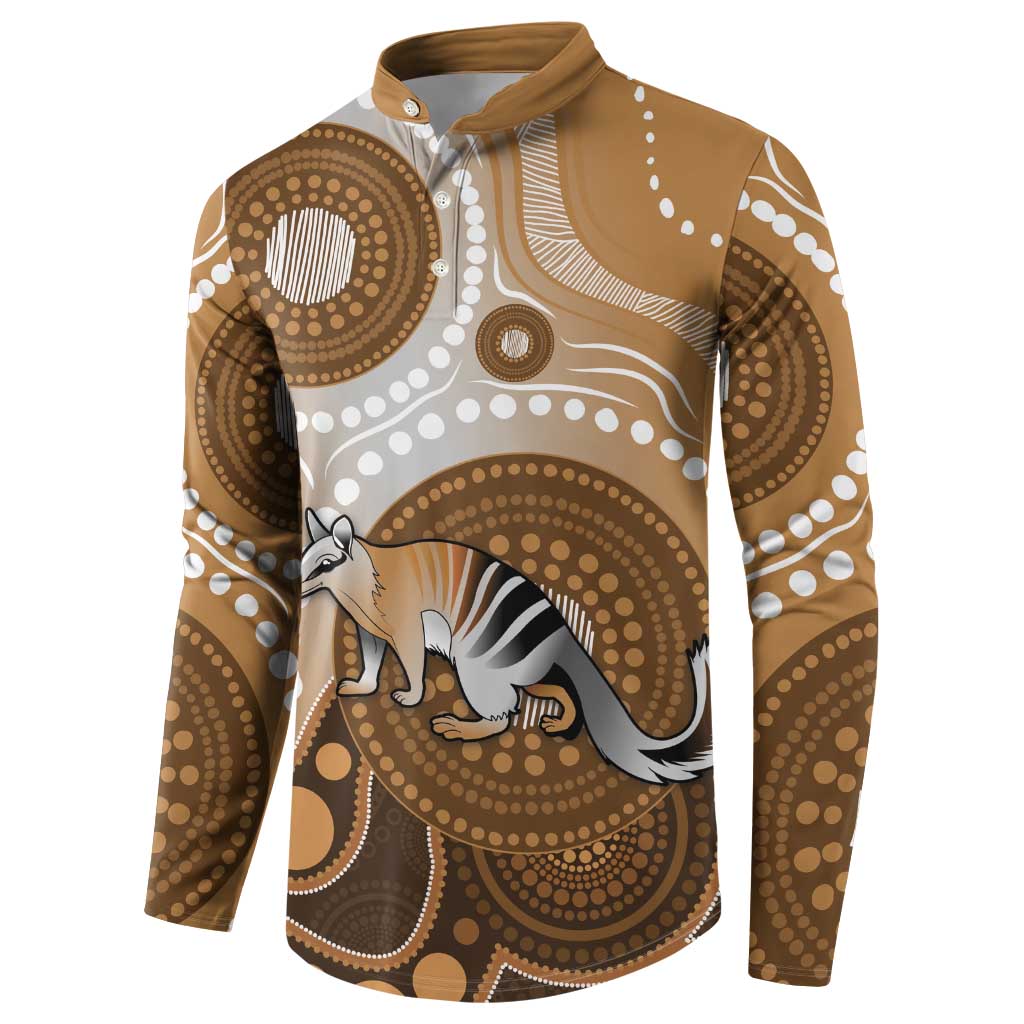 Numbat Australia Button Sweatshirt Myrmecobius Fasciatus Indigenous Art - Aussie Hoodie