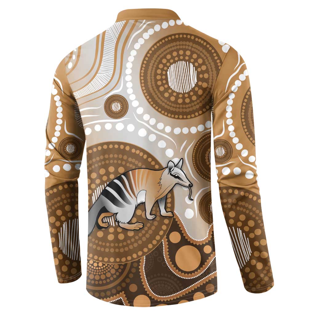 Numbat Australia Button Sweatshirt Myrmecobius Fasciatus Indigenous Art - Aussie Hoodie