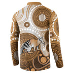 Numbat Australia Button Sweatshirt Myrmecobius Fasciatus Indigenous Art - Aussie Hoodie