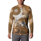 Numbat Australia Button Sweatshirt Myrmecobius Fasciatus Indigenous Art - Aussie Hoodie