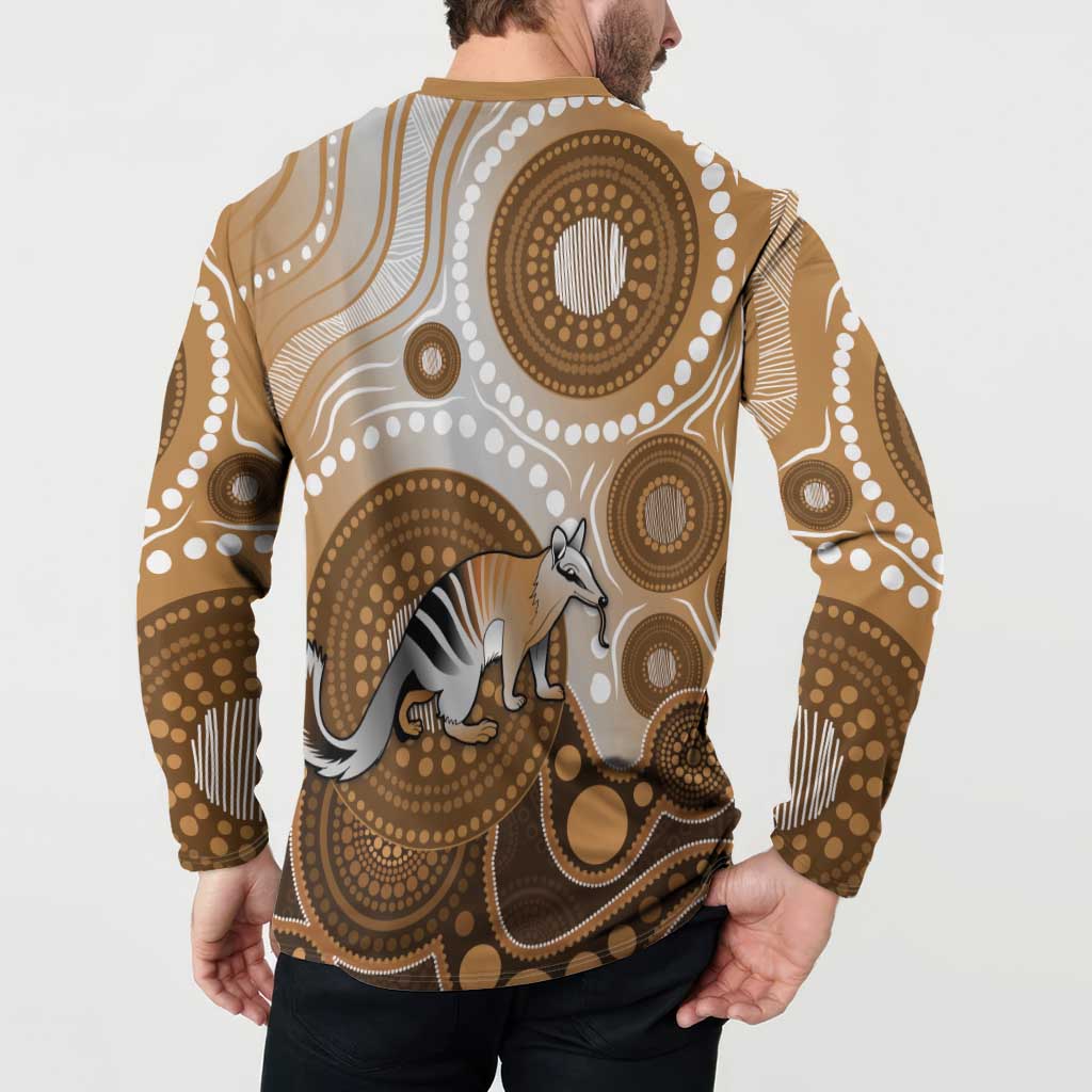 Numbat Australia Button Sweatshirt Myrmecobius Fasciatus Indigenous Art - Aussie Hoodie