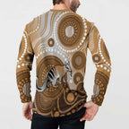 Numbat Australia Button Sweatshirt Myrmecobius Fasciatus Indigenous Art - Aussie Hoodie